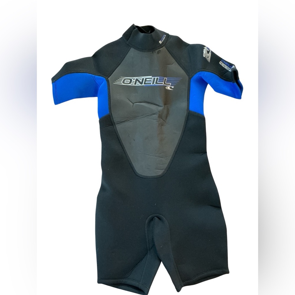 O'Neill Kids Reactor Wetsuit Short Sleeve Kids Size 10 Blue Black Surf Swim NWT